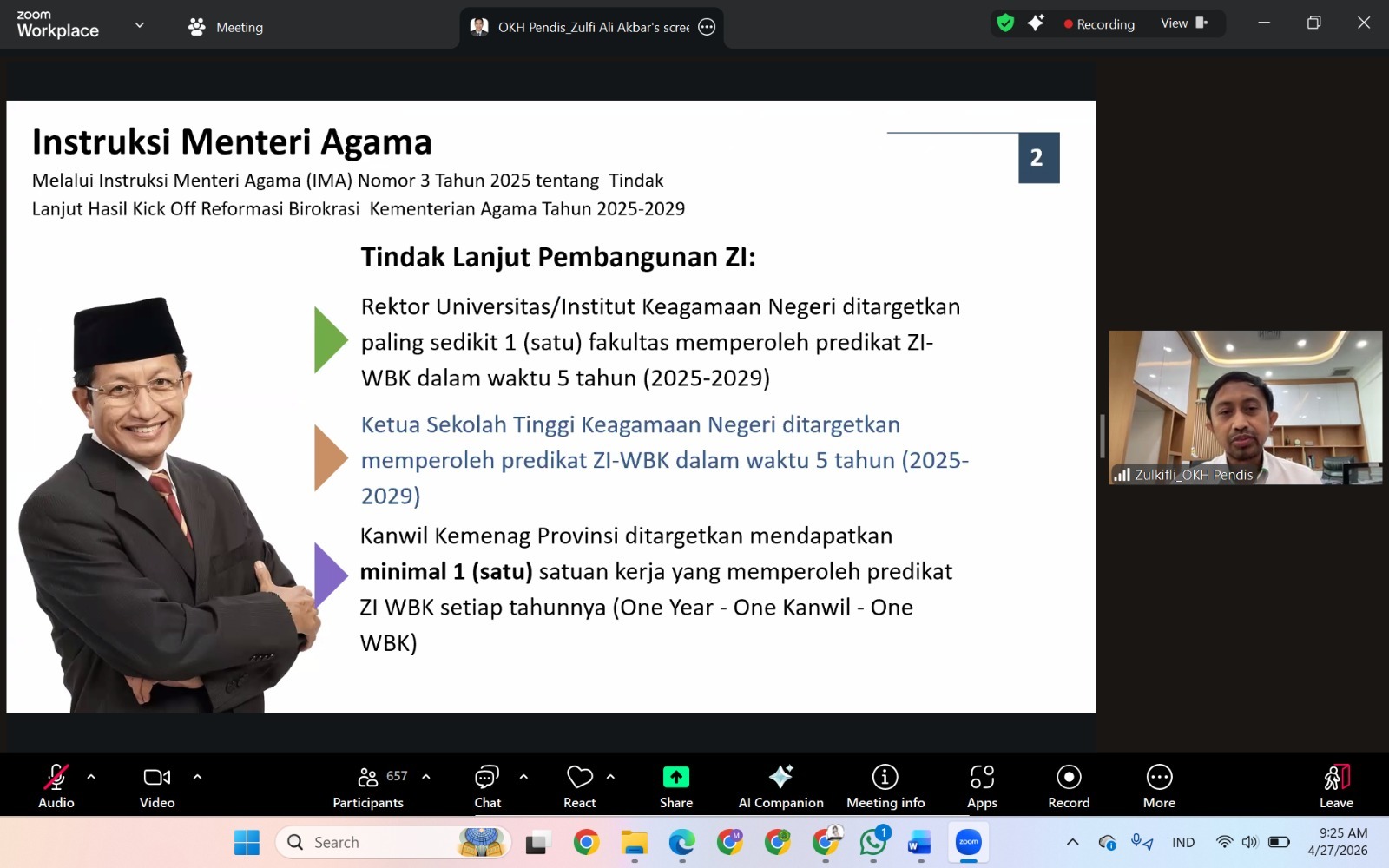 Ikuti Zoom Nasional, MTsN 9 Bantul Siapkan Langkah Nyata Wujudkan ZI WBK/WBBM
